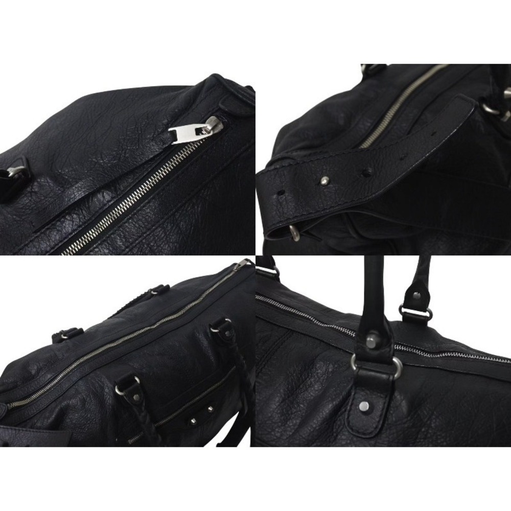BALENCIAGA Classic Weekender Bag Black Lambskin - Picture 4 of 9